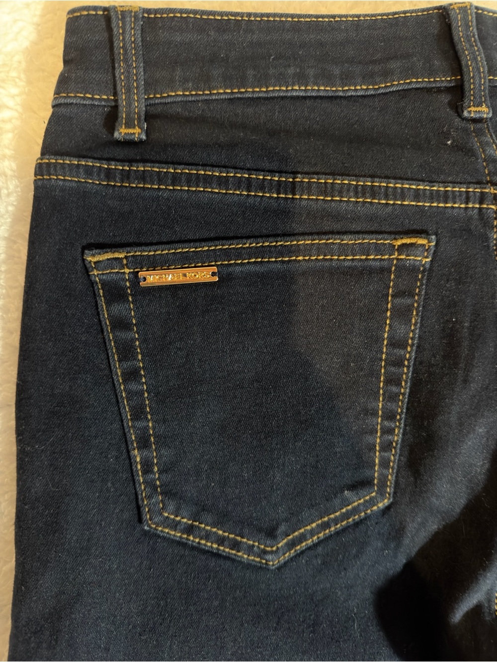Michael Kors Dark Navy Flare Jeans with Gold Hardware - Picture 6 of 6